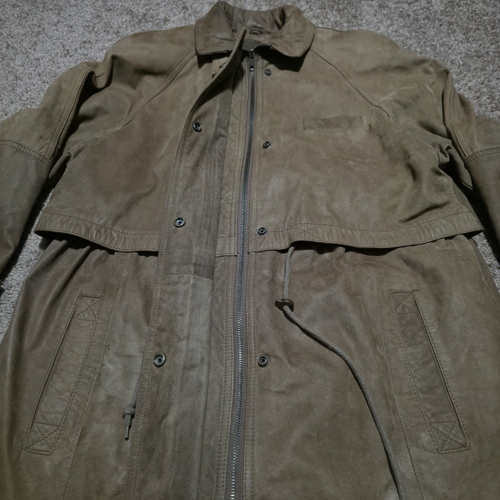 Wilsons Adventure Bound Women's Medium Trench Coat Leather Jacket Brown - Picture 4 of 14